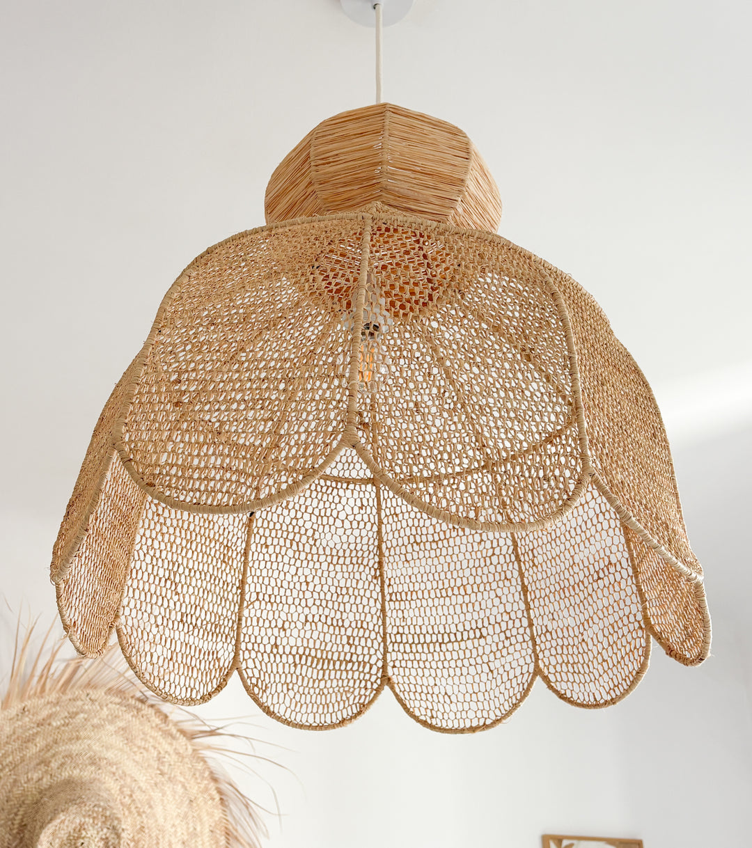 Suspension raphia fleur
