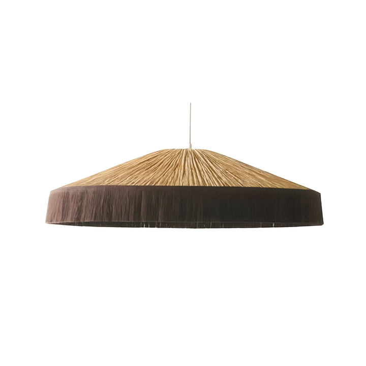 Suspension en raphia avec franges moka