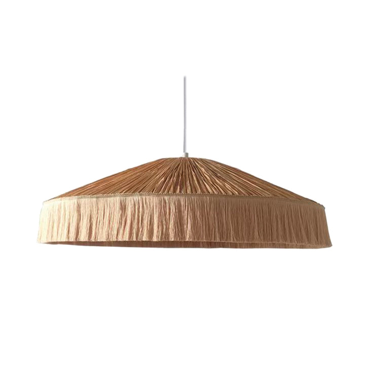 Suspension ronde raphia et franges M