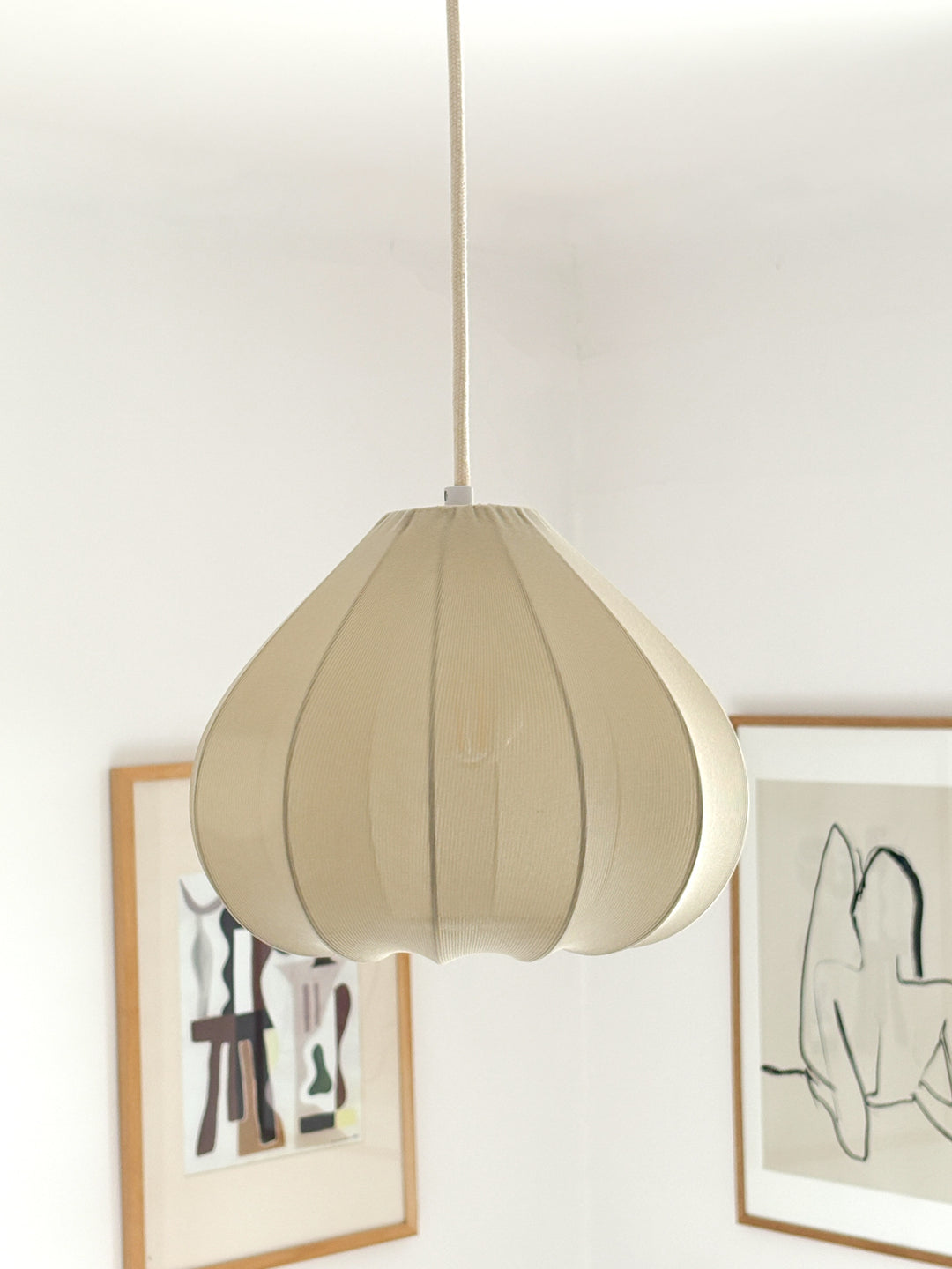 Suspension meringue en tissu beige S