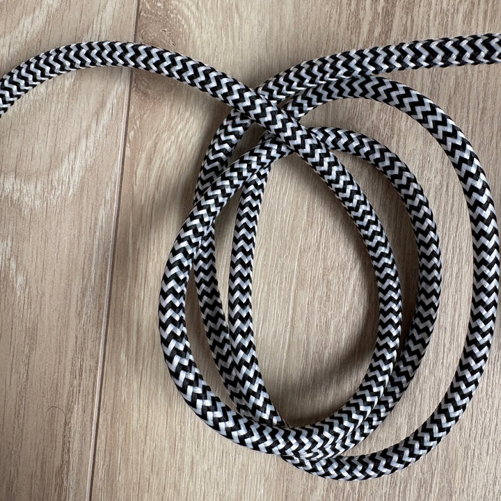 Black and white electrical cotton cable system