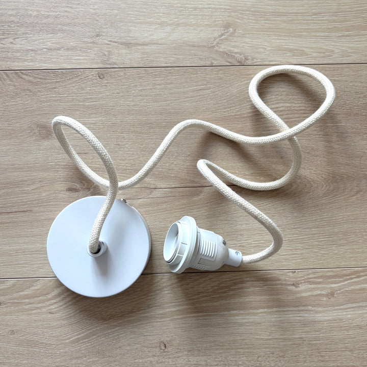White electrical cotton cable