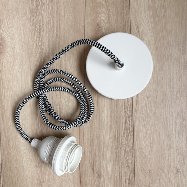 Black and white electrical cotton cable system