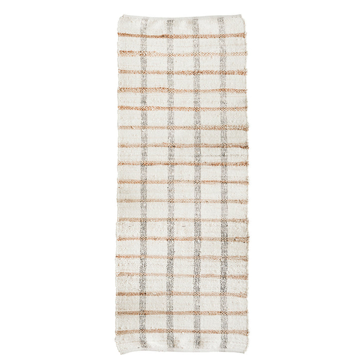 Alfombra a cuadros larga de yute y algodón "Madam Stoltz"