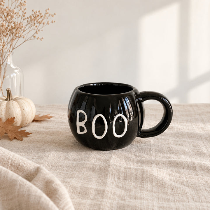 Mug citrouille BOO noir