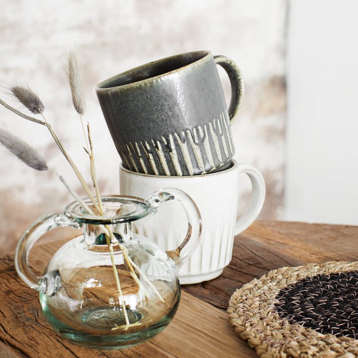 Mug Madam Stoltz beige strié
