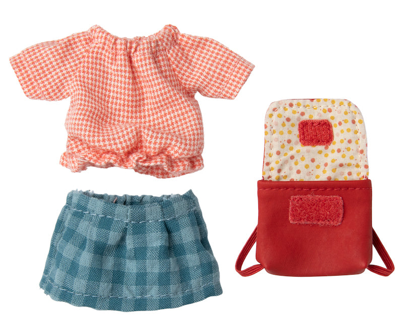 Maileg Big Sister School Mouse with Red Backpack