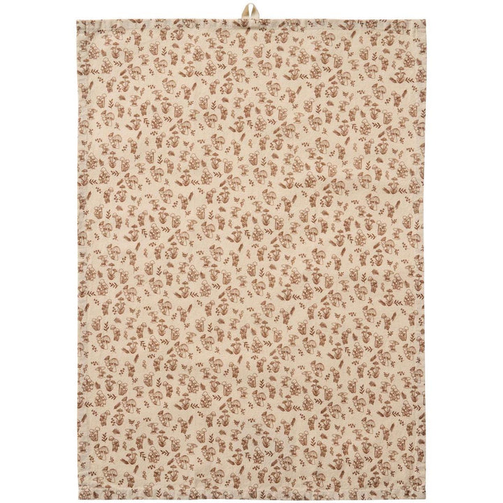 Torchon avec motif de champignons en coton