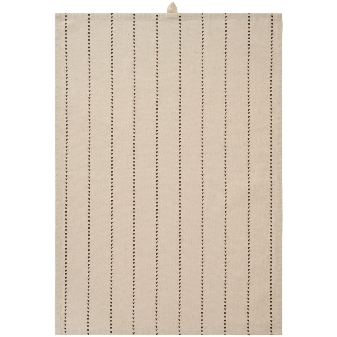 Torchon IB Laursen motif Cœurs marrons