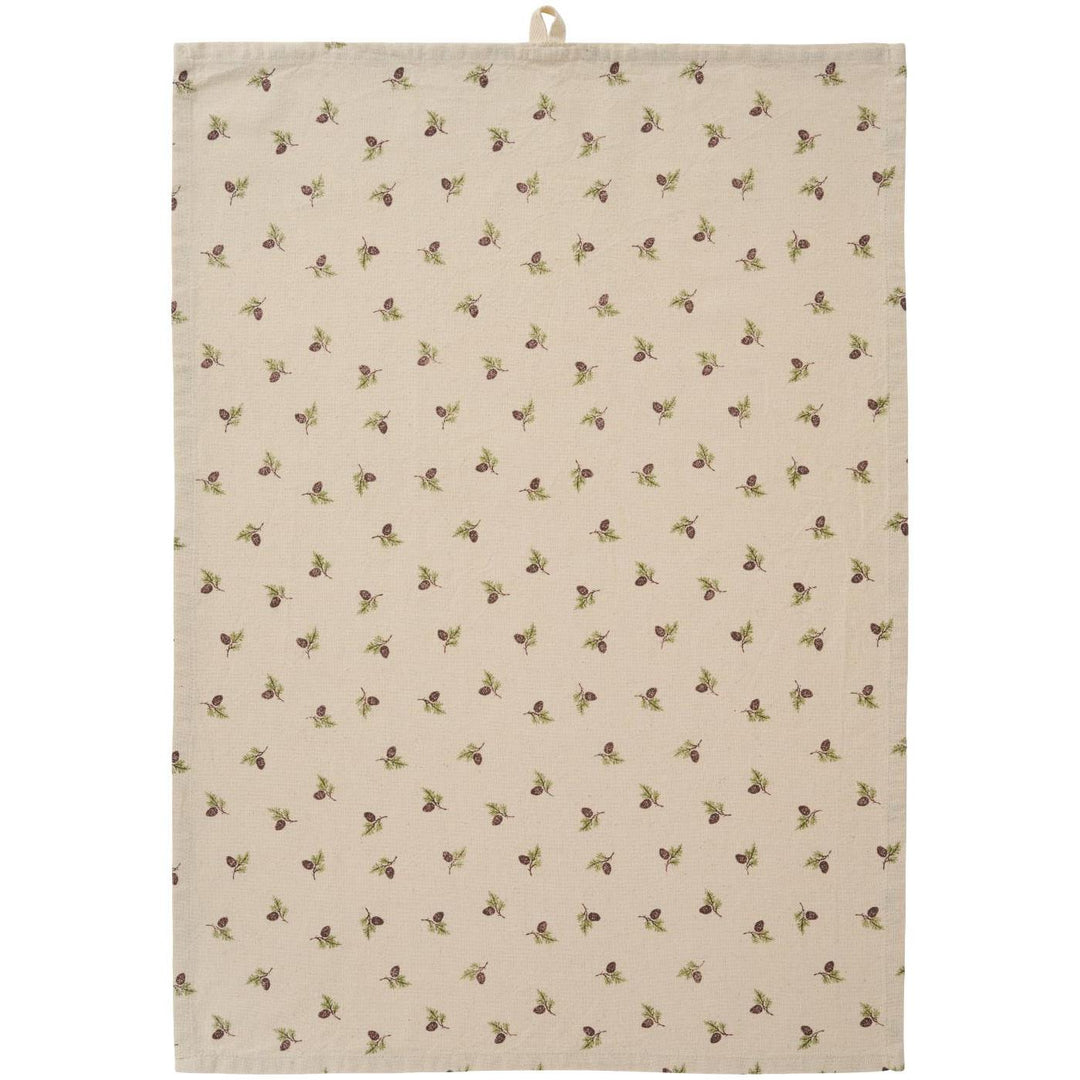 Torchon pommes de pin en coton