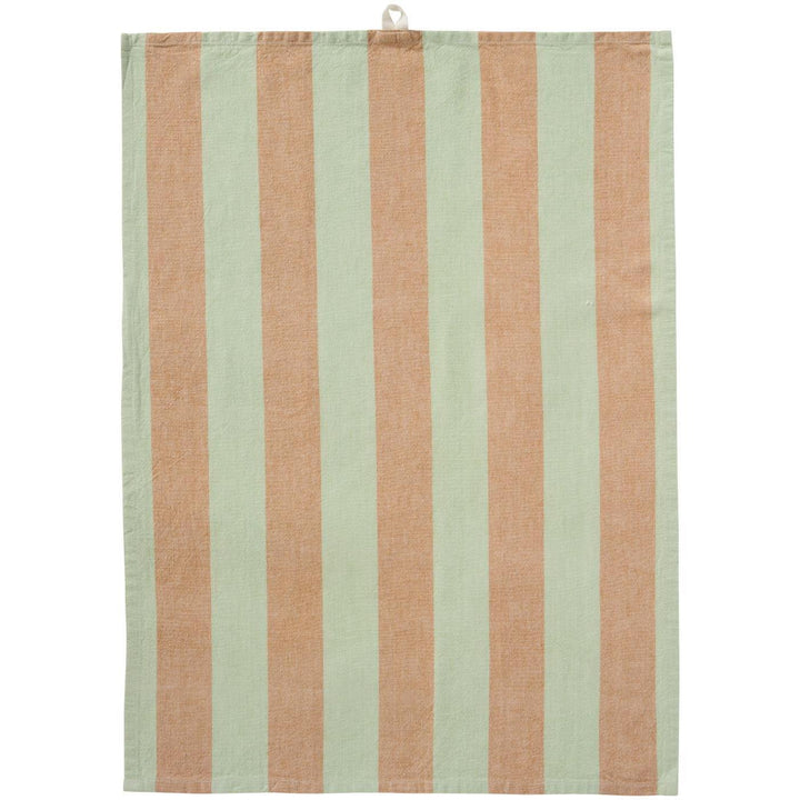 Torchon rayures vertes et marron