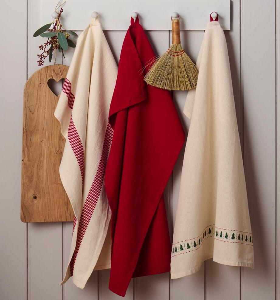 Torchon Cuisine Coton IB Laursen Rayures Rouges