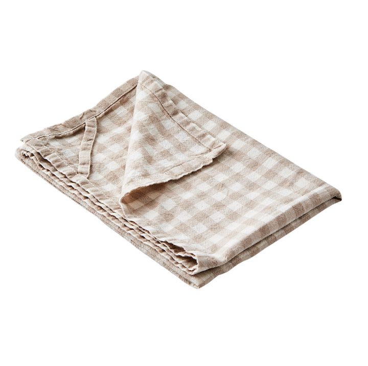 Torchon vichy beige en coton