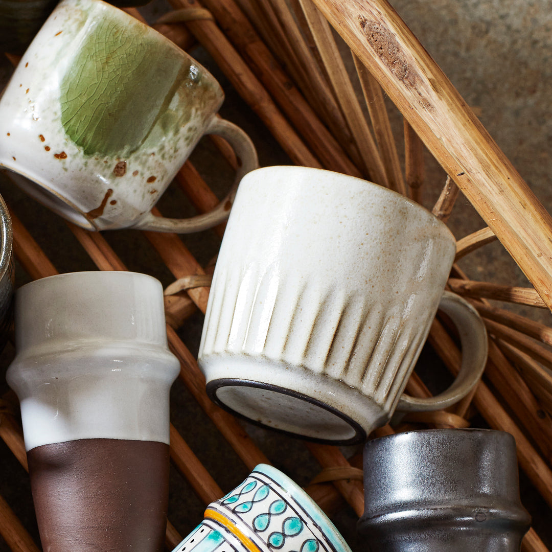 Mug Madam Stoltz beige strié