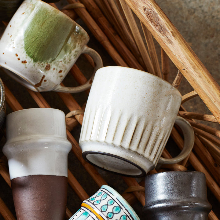 Mug Madam Stoltz beige strié