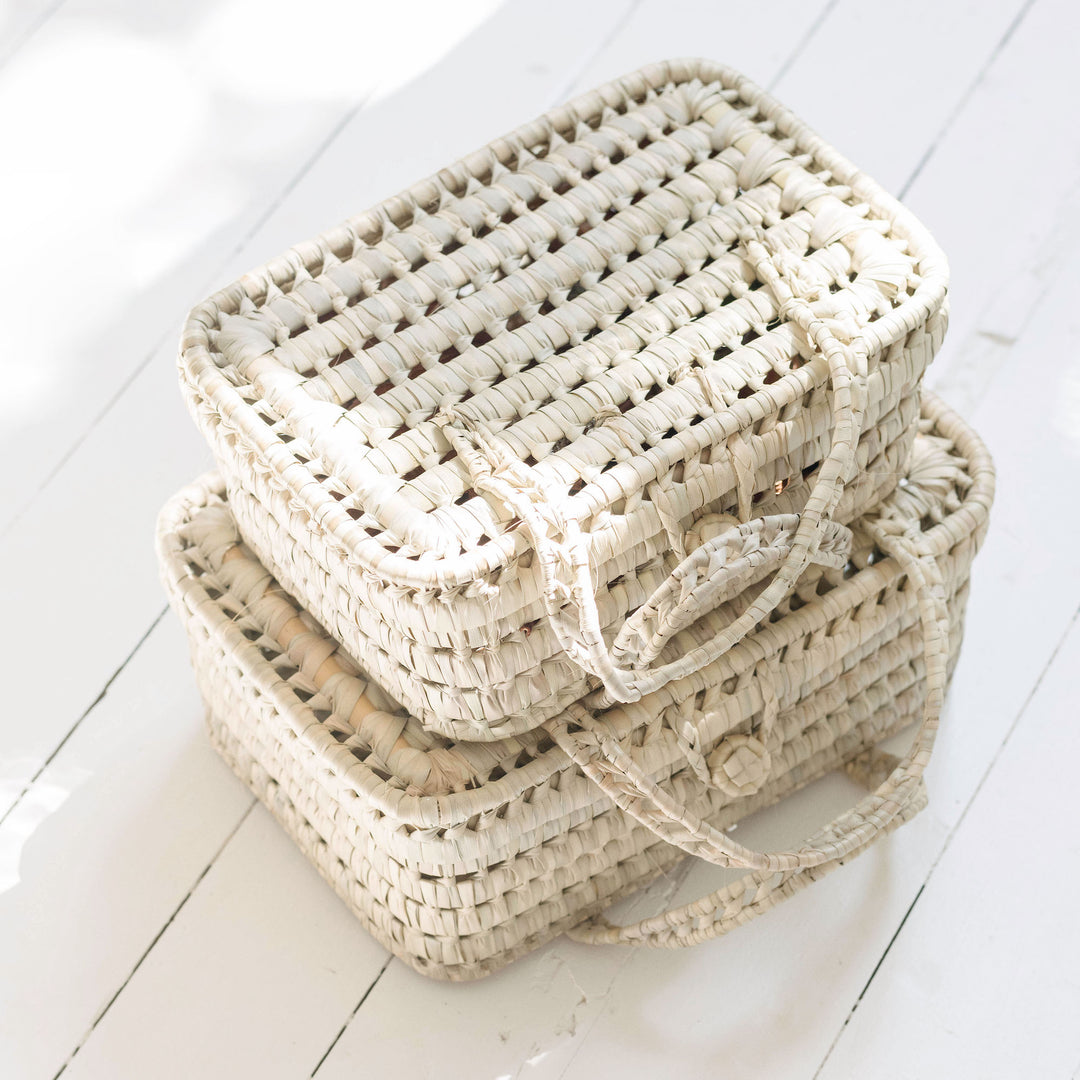 Traditional Moroccan palm leaf suitcase S