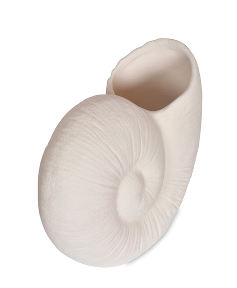 Vase coquillage en céramique blanc