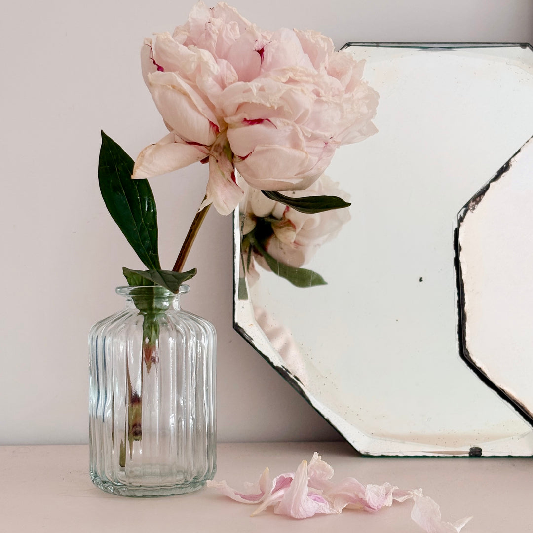 Vase soliflore en verre rayures