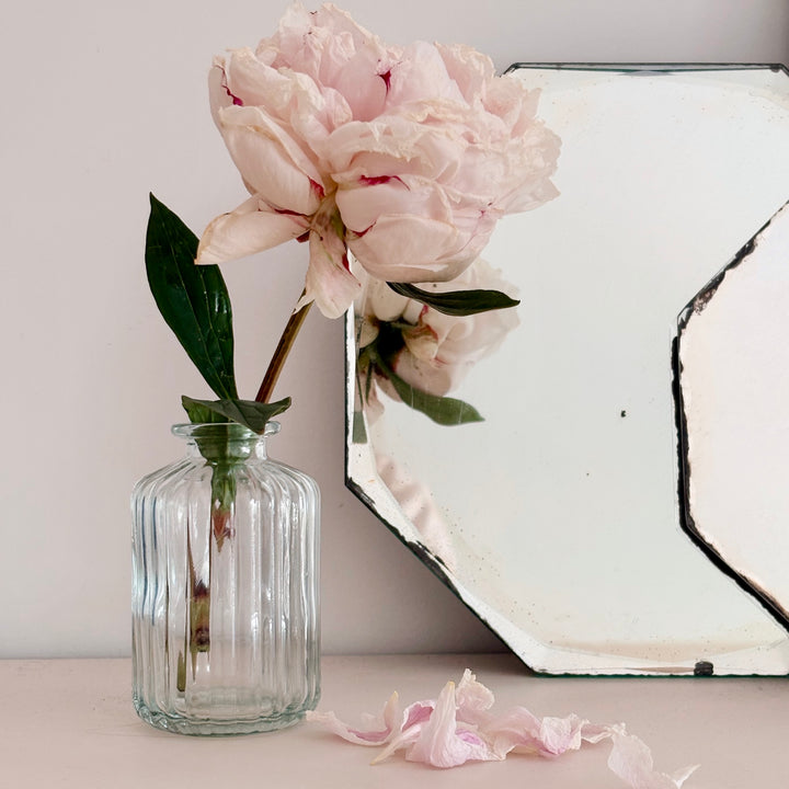 Vase soliflore en verre rayures