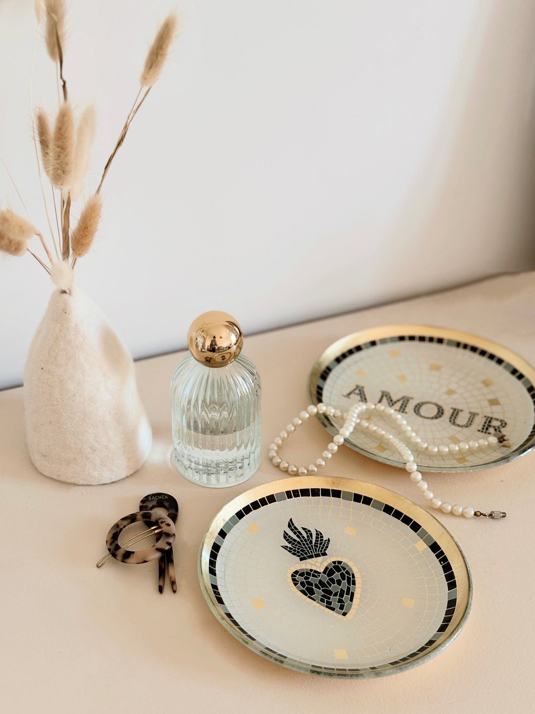 Plat vide poche mosaïque amour