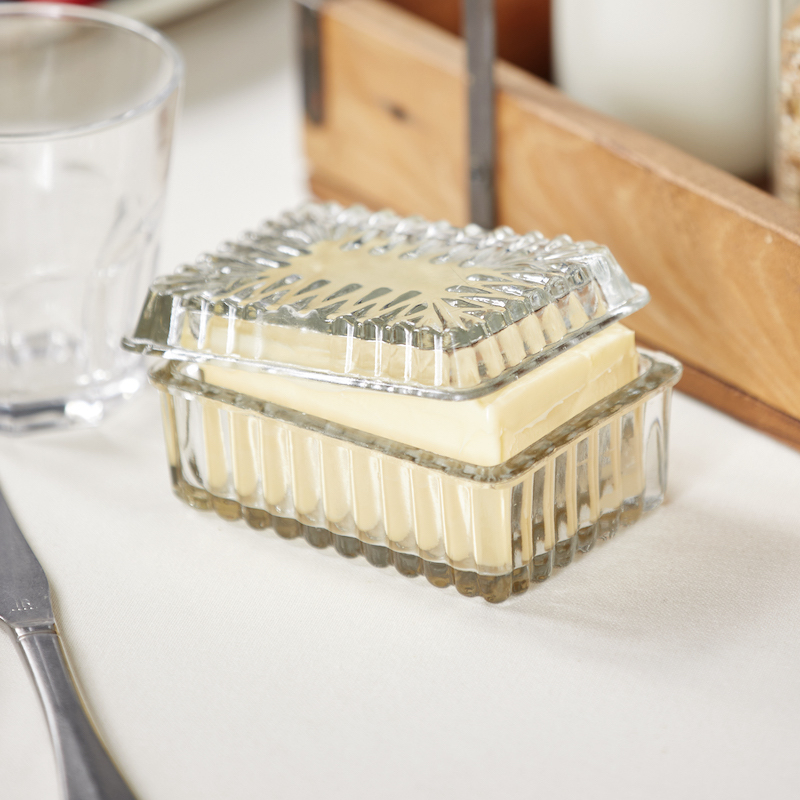 Boîte à beurre en verre strié - Le Joli Shop