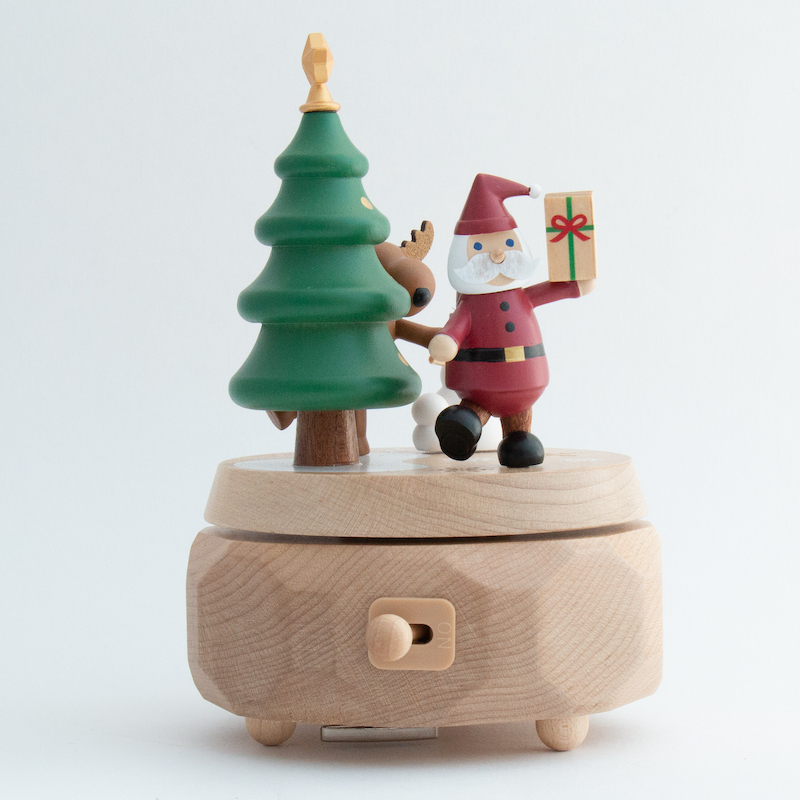 Boîte à musique père Noël et sapin Wooderful Life - Le Joli Shop