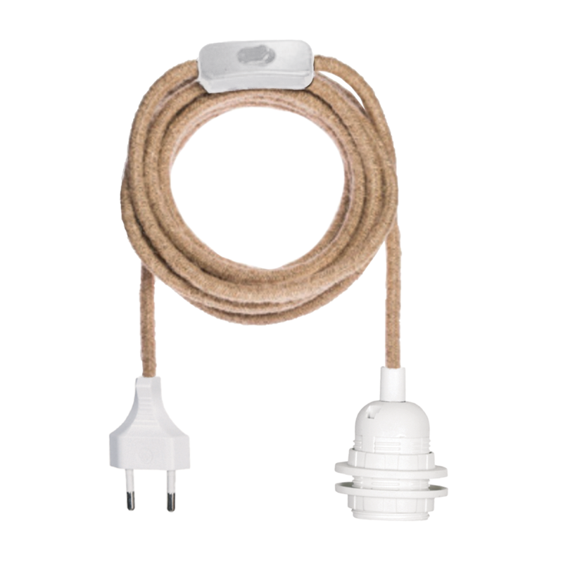 Système électrique blanc corde naturel avec interrupteur - Le Joli Shop