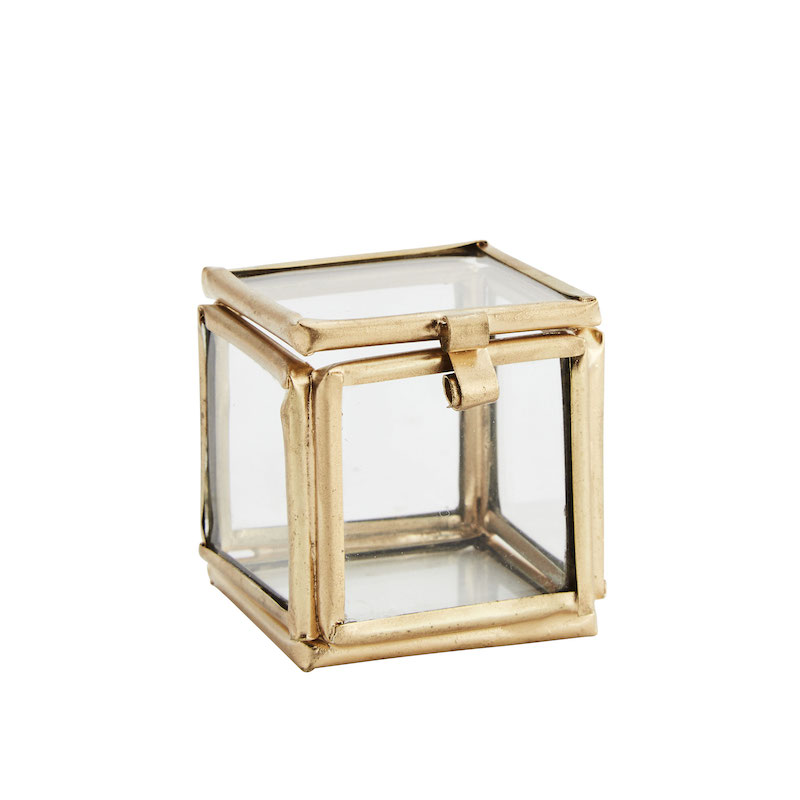 Mini boîte à bijoux en verre doré Madam Stoltz - Le Joli Shop